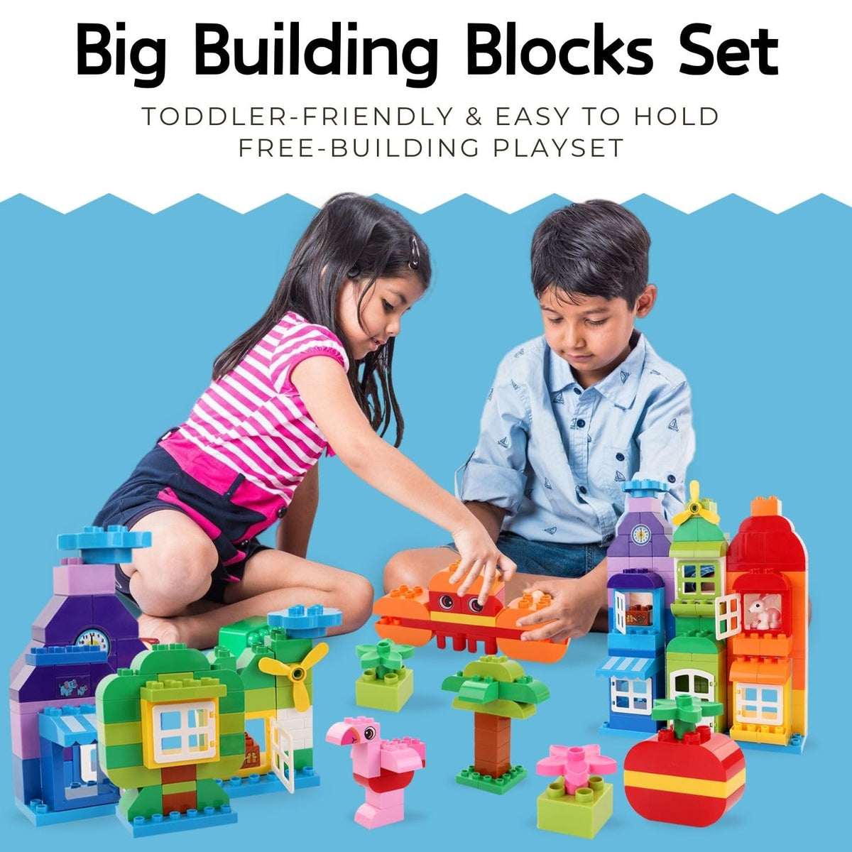 Large grip bricks by Liberty Imports for toddlers during play