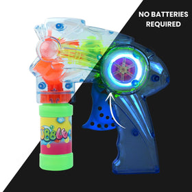 Liberty Imports LED bubble gun in action with glowing bubbles at a party.
