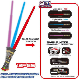 Liberty Imports 12-pack LED sabers ideal for bulk party favors