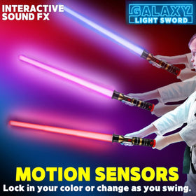 Liberty Imports LED sabers emitting FX sound during clashes and swipes