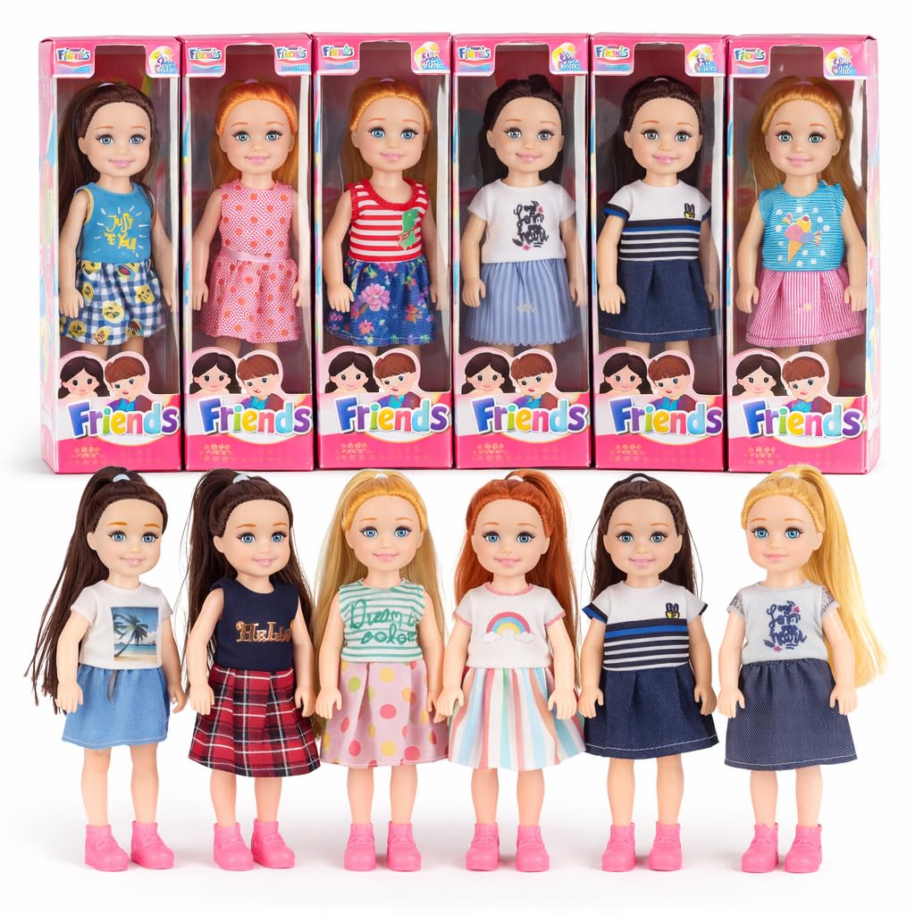 Liberty Imports little dolls with outfits for imaginative dress-up play
