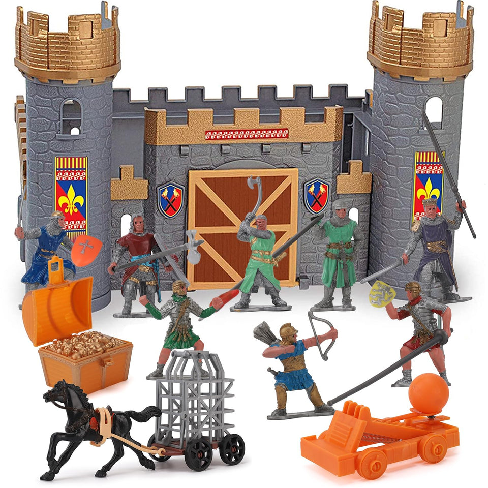 Liberty Imports Medieval Castle front view promotes immersive imaginative play.