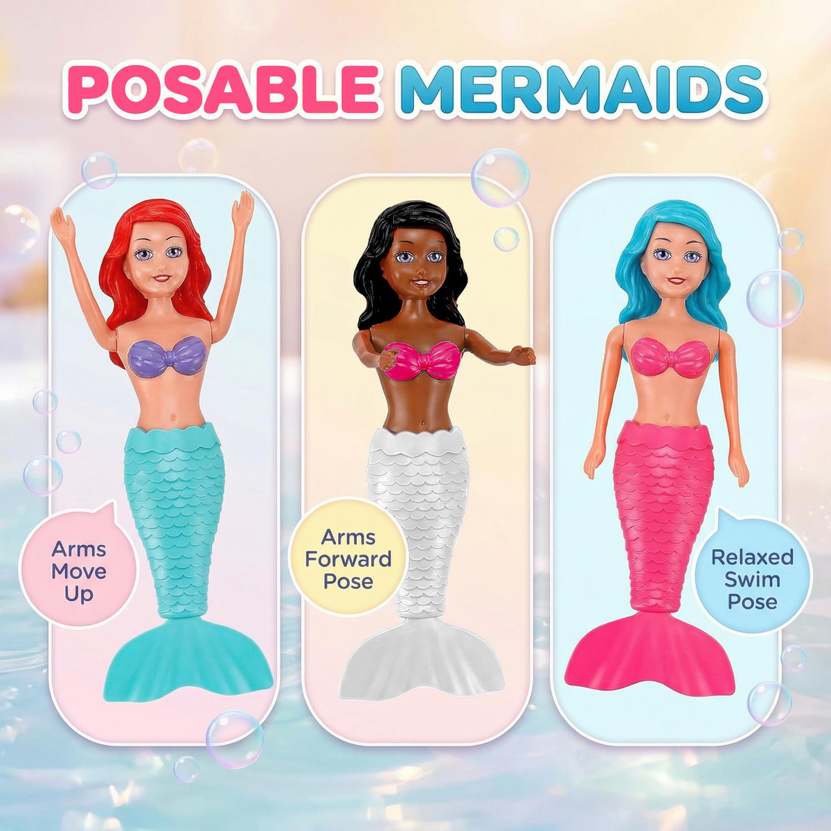 Liberty Imports mermaid bath toys 12 pack for bath and pool fun