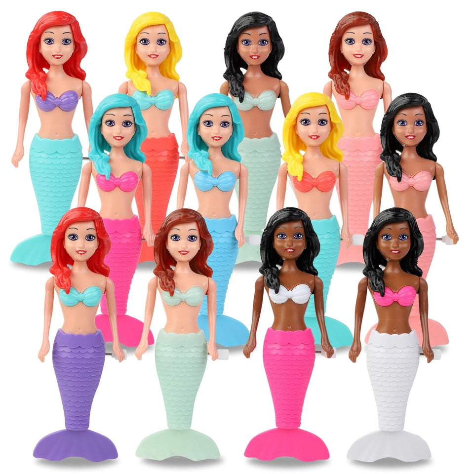 Liberty Imports mermaid bath toy wind up tail flap for water play