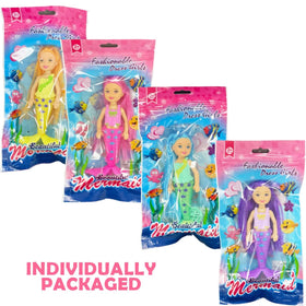 Liberty Imports mermaid dolls packaging showing 12-pack gift-ready set