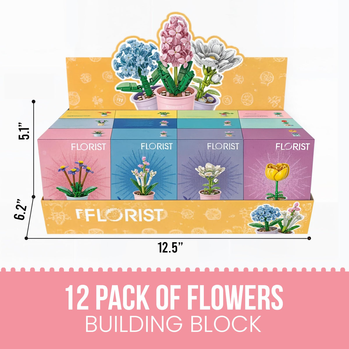 Liberty Imports mini bouquet block flower set boosts party decor and classroom rewards.