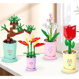 Liberty Imports mini rose block flower provides tactile building fun and gift-ready blooms.