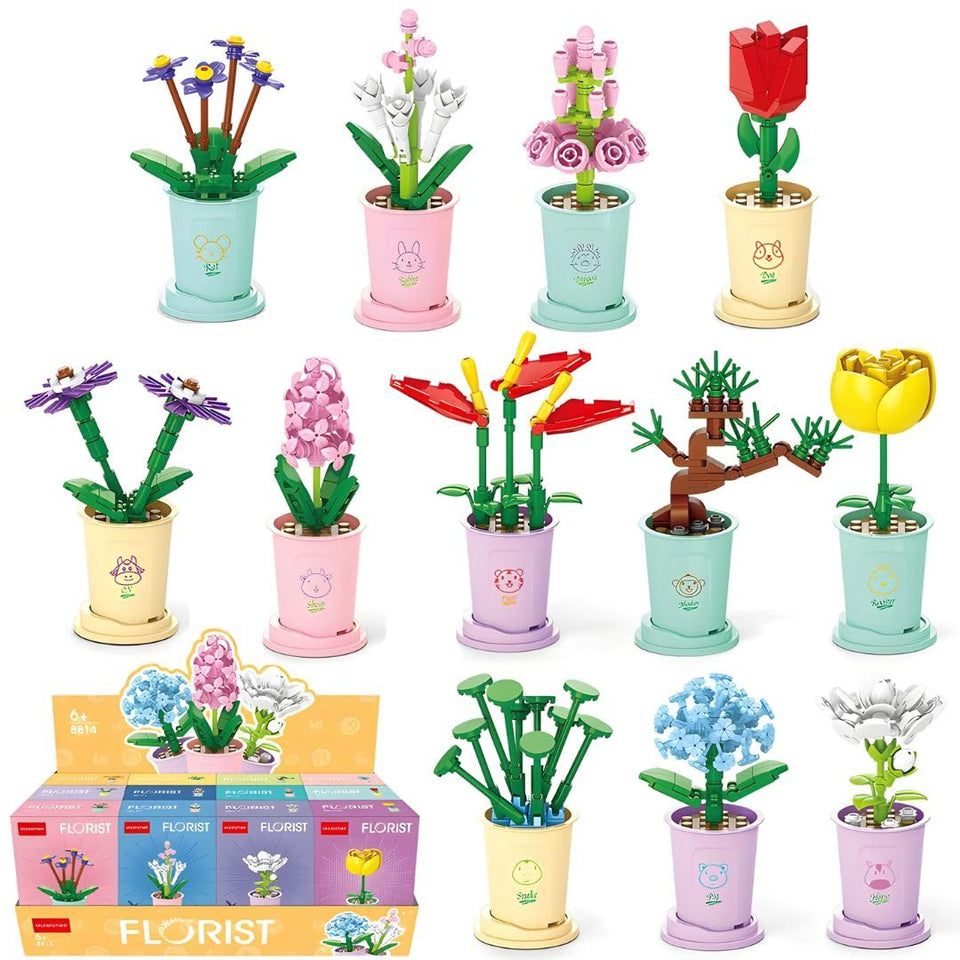 Liberty Imports mini tulip block flower for bright desk decor and imaginative play.