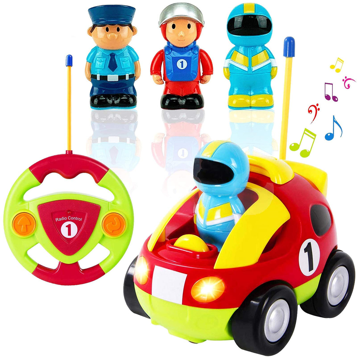 Liberty Imports My First Cartoon RC Car front view shows a kid friendly, easy to control vehicle