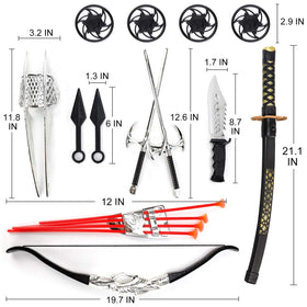 Liberty Imports ninja costume accessories enhancing cosplay and Halloween outfits.