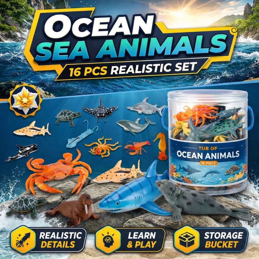 Liberty Imports crab figure enhances ocean-themed learning moments.