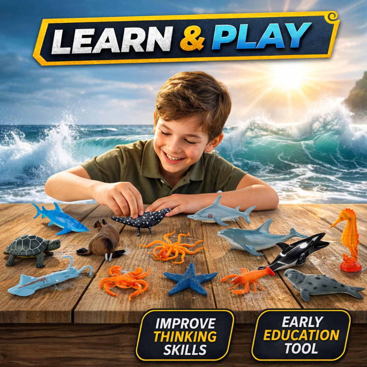 Liberty Imports dolphin toy promotes creative storytelling during bath time.