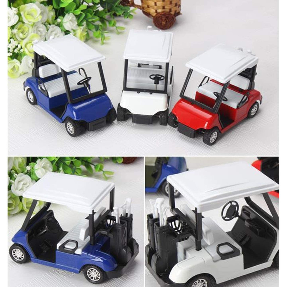 Office desk decor: sleek golf cart accessory for shelves and desks
