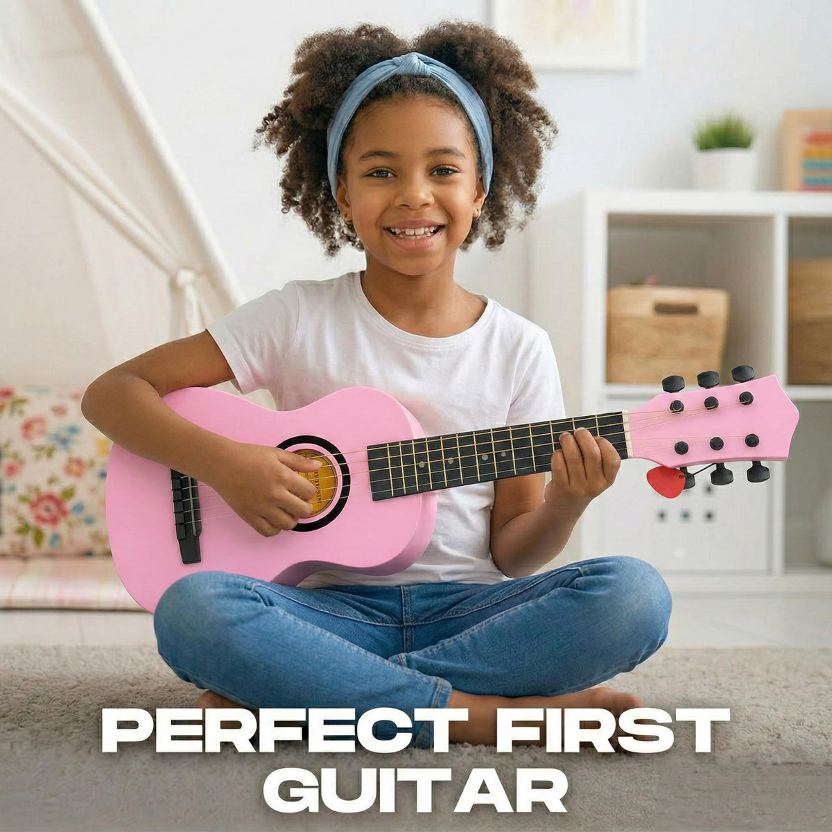 Liberty Imports includes pick and strings for quick setup and play.