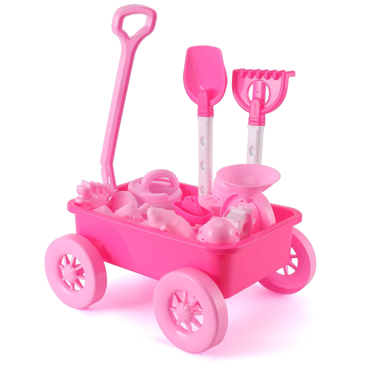 Liberty Imports pink princess beach wagon for easy beach trips and kid-friendly storage