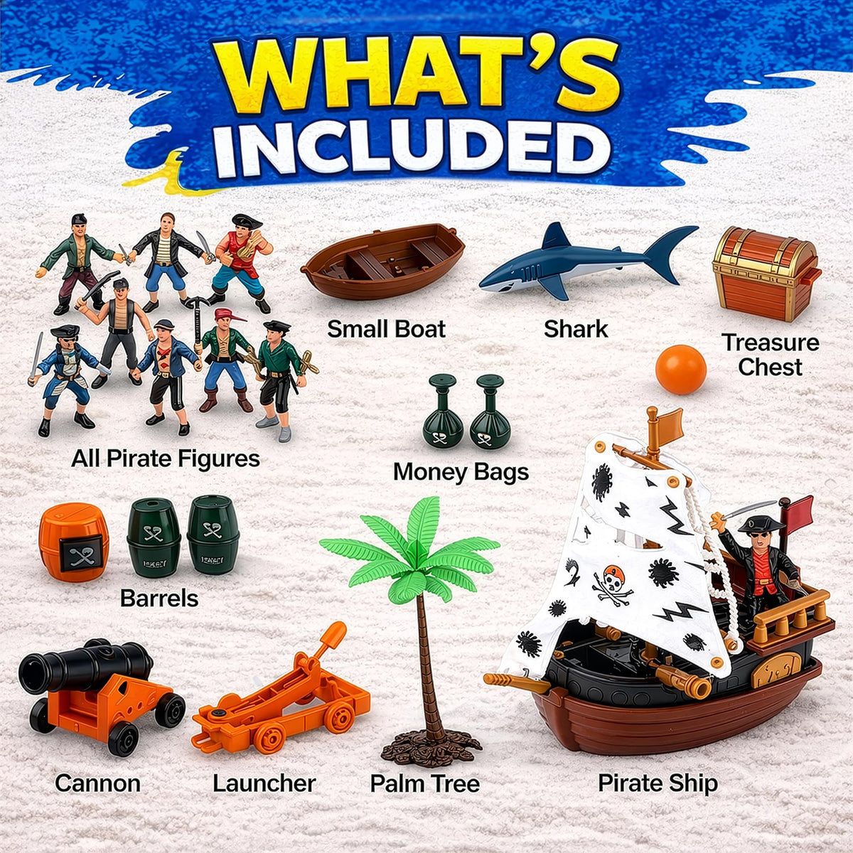 Liberty Imports pirate figures crew ready for treasure hunts and storytelling