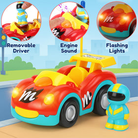 Liberty Imports police car RC toy front view with friendly design