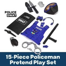 Liberty Imports police kit shield—18x12 inches, ideal for dramatic pretend missions.