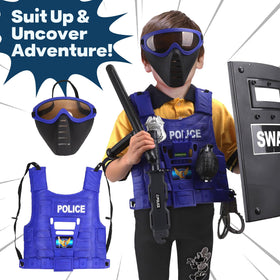 Liberty Imports police kit combat vest for sturdy dress-up play with real-feel gear.