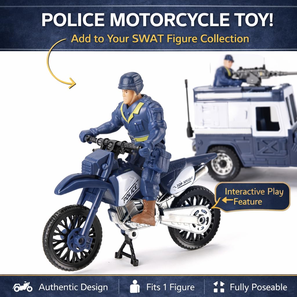 Liberty Imports police action figures with movable joints for dynamic poses