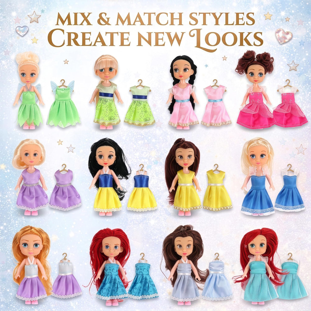 Liberty Imports poseable princess dolls ideal for interactive storytelling and creative scenarios.