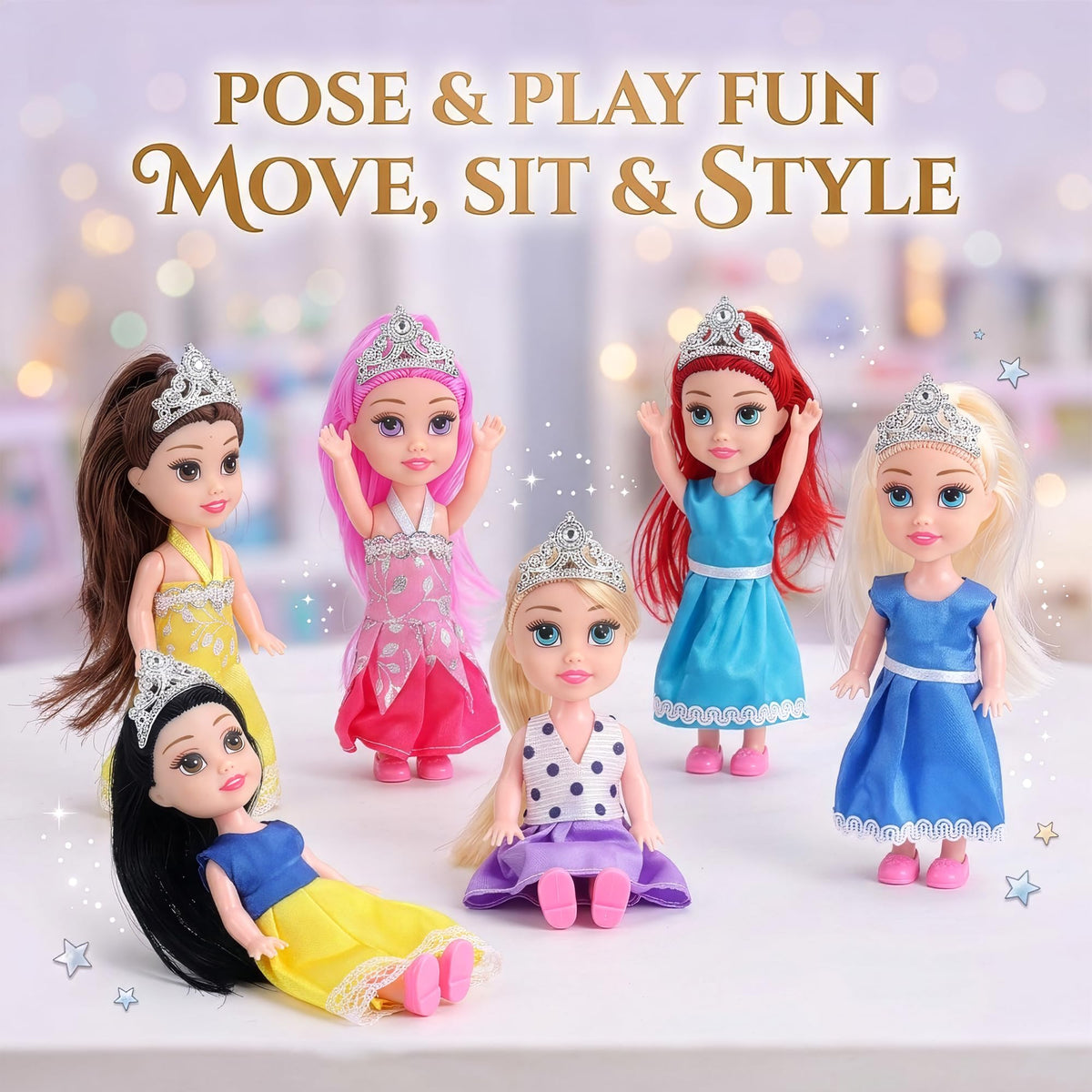 Liberty Imports removable princess outfits enable mix-and-match play.