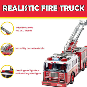 Liberty Imports RC Fire Truck suitable for indoor and outdoor play.
