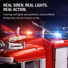 Liberty Imports RC Rescue Fire Engine remote control provides easy beginner operation.
