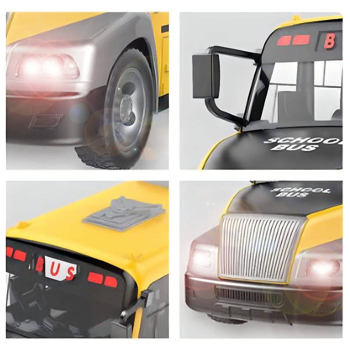 Liberty Imports RC School Bus rear view with flashing tail lights