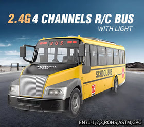 Liberty Imports RC School Bus side view showing rubber grip tires