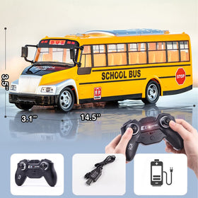 Liberty Imports RC School Bus top view highlighting compact design