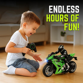 Liberty Imports RC stunt motorcycle with remote and charger for quick setup and endless fun