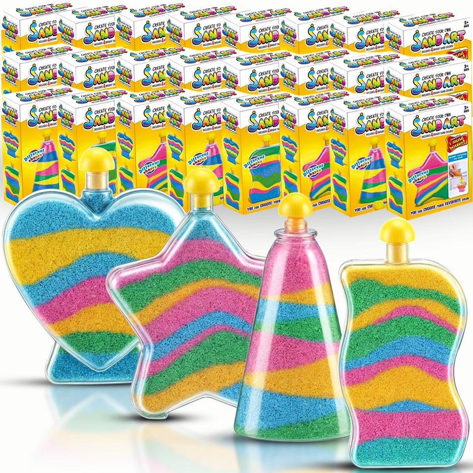 Liberty Imports sand art kit bottles in vibrant colors for engaging children's crafts.