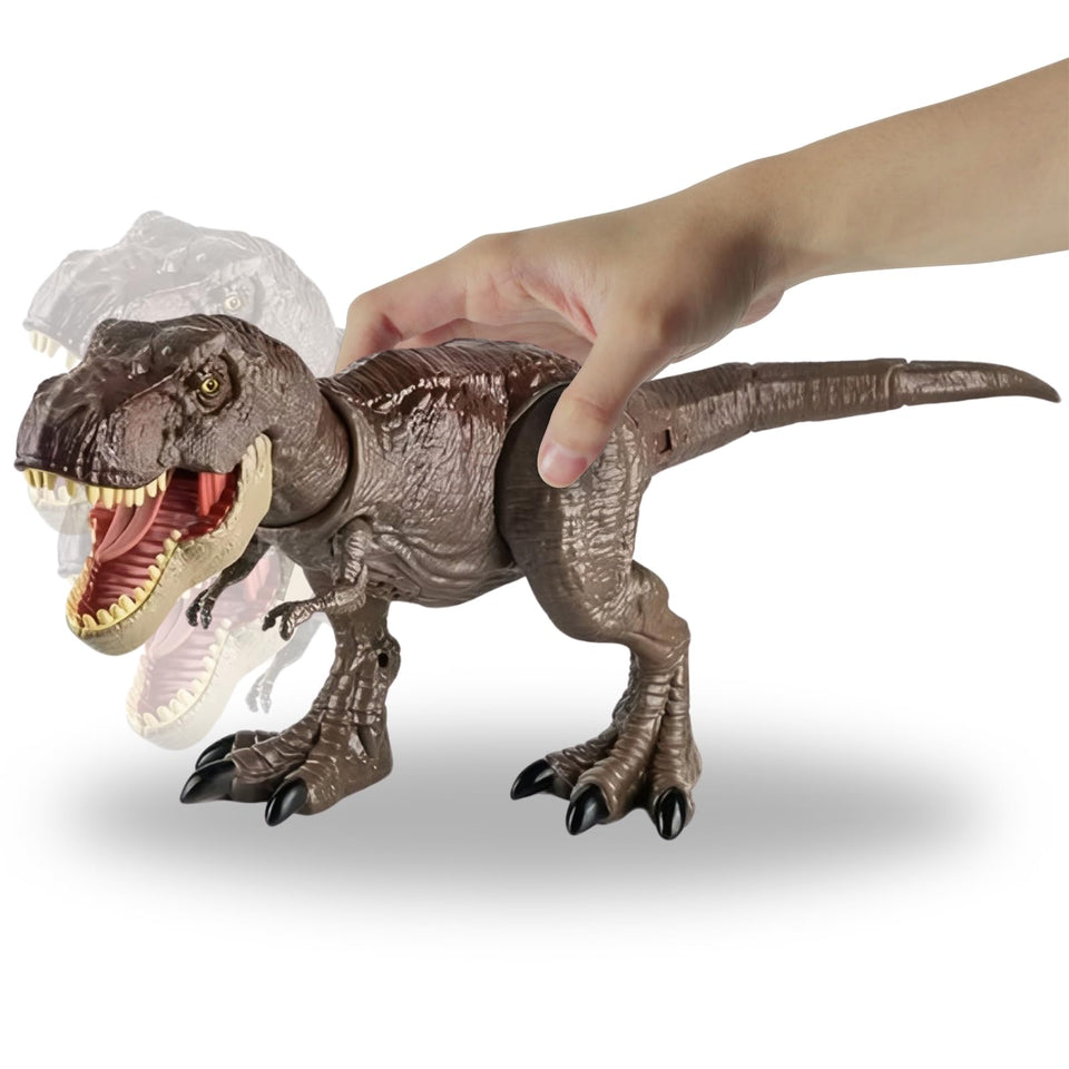 Liberty Imports T-Rex rampage bite action with neck-thrash attack for dramatic play.