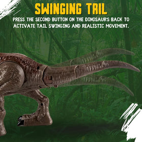 Liberty Imports T-Rex roaring with glowing LED adds lifelike excitement to playtime.