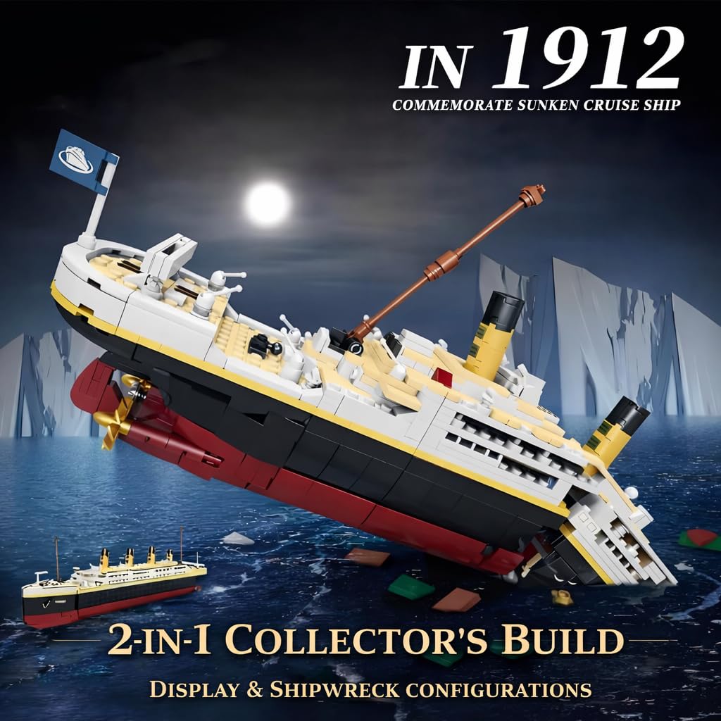 Liberty Imports Titanic model kit uses detachable sections for easy posing and two display modes