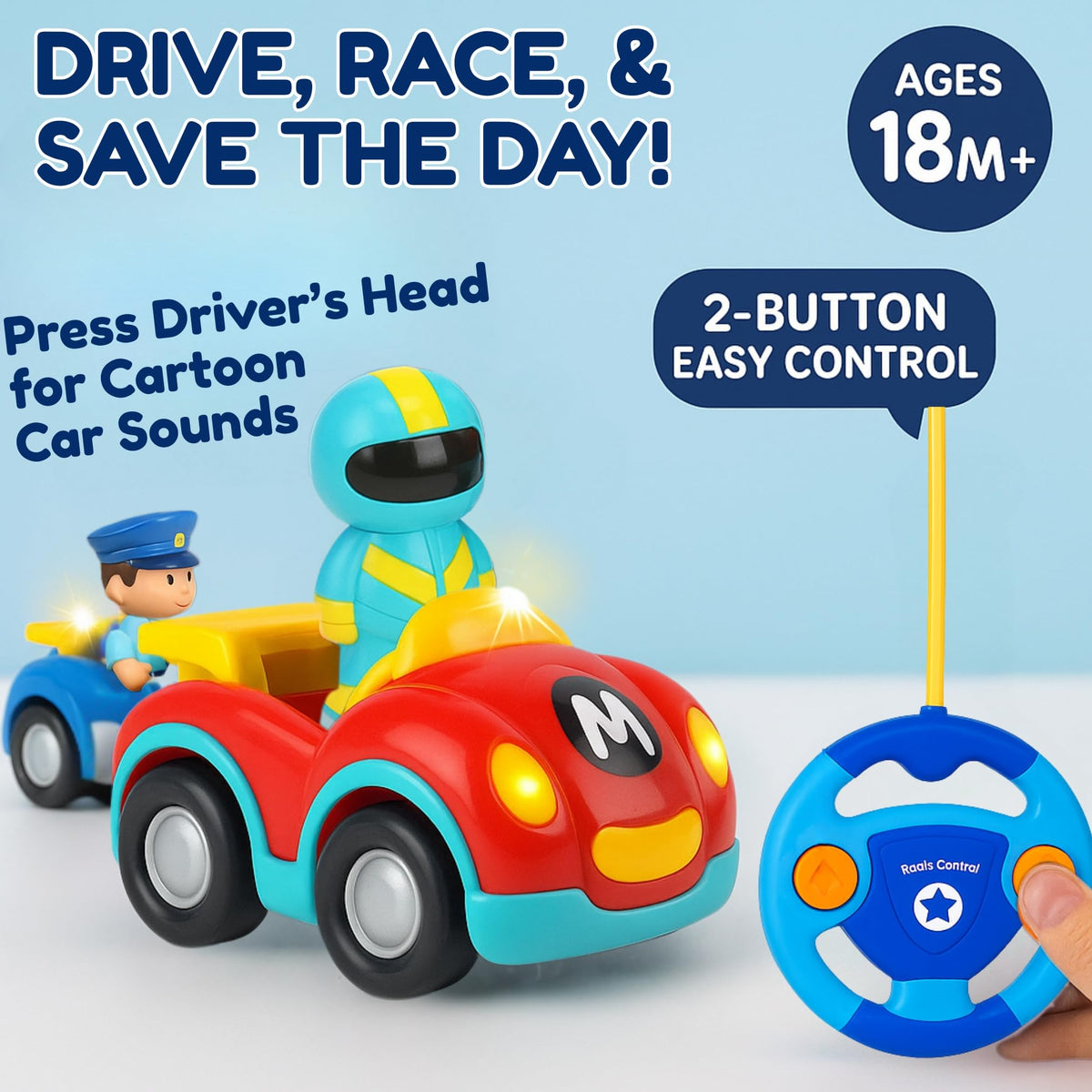 Liberty Imports toddler friendly RC car for playful learning moments