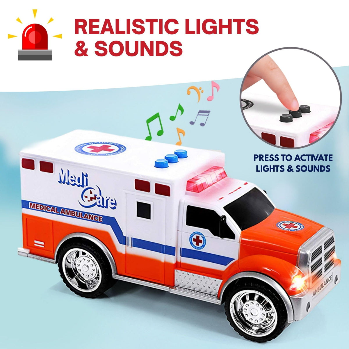 Liberty Imports True Hero fire truck with extended ladder for interactive rescue scenarios.