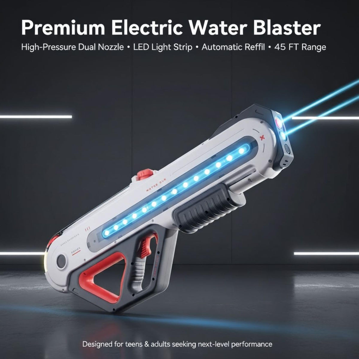 Liberty Imports water gun LED display glow highlights futuristic performance