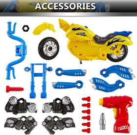 Liberty Imports assembly process photo shows kid-friendly screws and safe design in action.