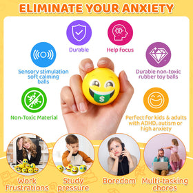 Libima stress ball shows contemplative face for thoughtful breaks.