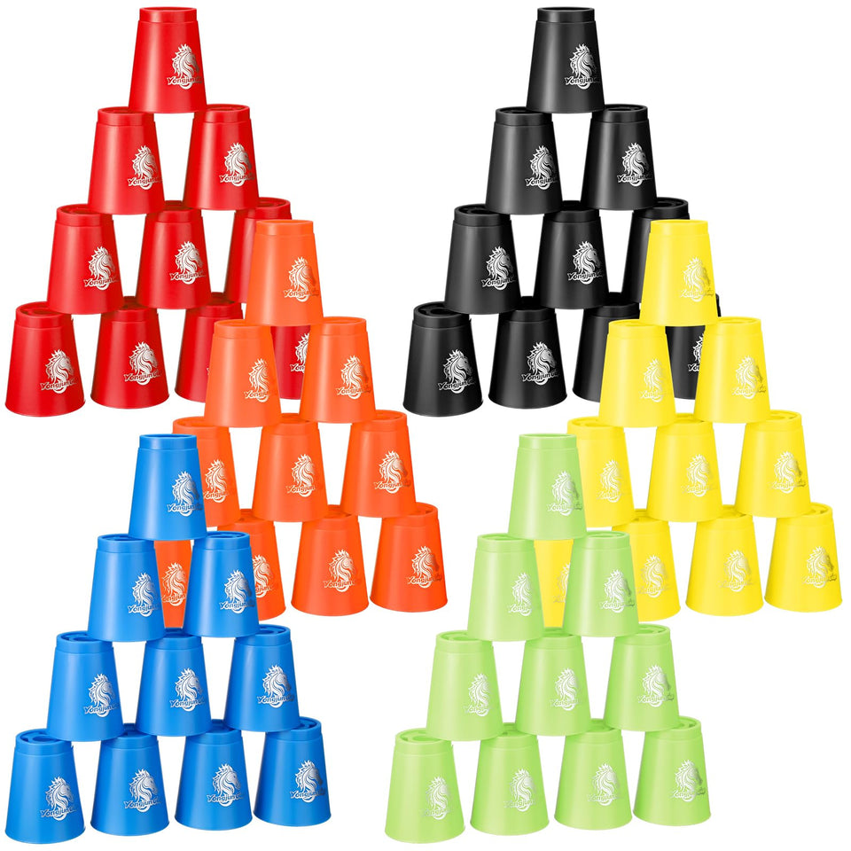 Libima 144-pcs stacking cups arranged for display and practice