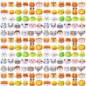 Libima 150pcs mini plush keychains on display for party prizes and decor.