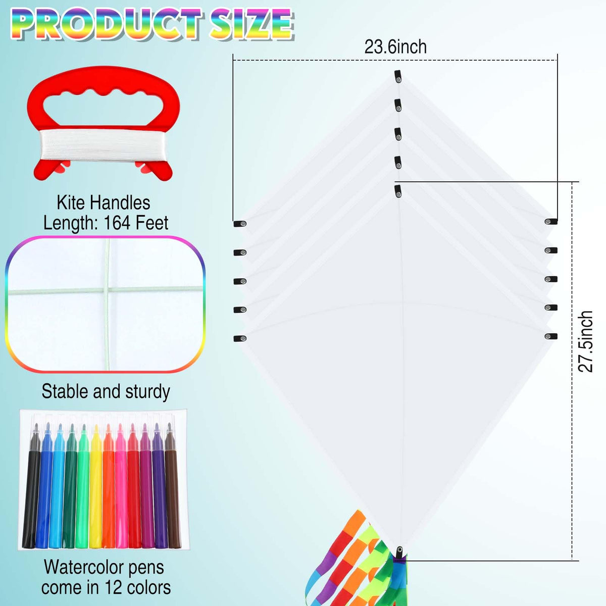 Libima bulk kite kit includes 50 kites, handles, and string for classroom crafts.