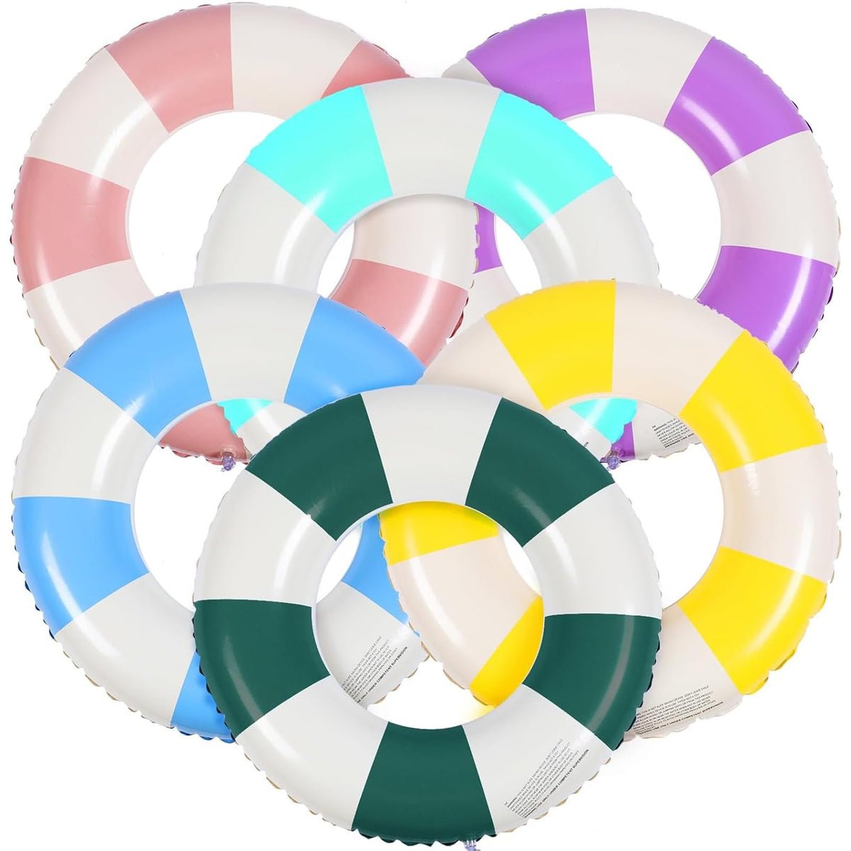 Libima six-pack striped pool floats ready for group fun and sun