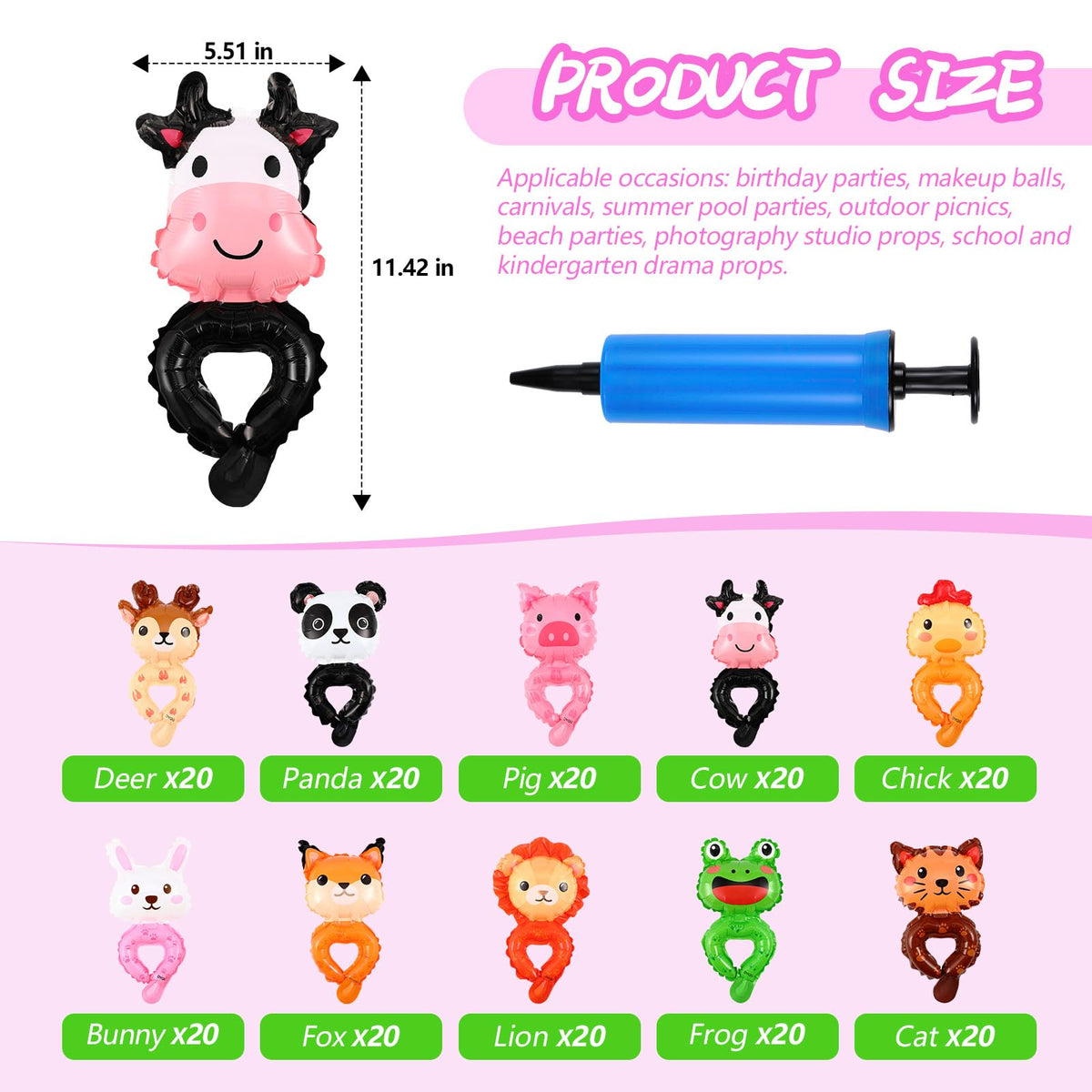 Libima panda wrist balloon for cute wearable decor at celebrations.