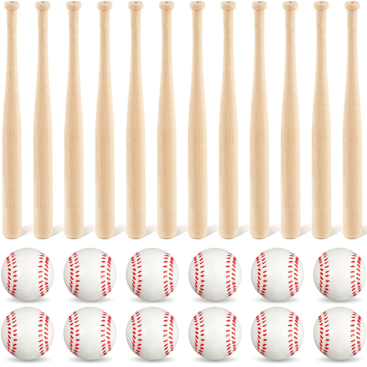 Libima mini wooden baseball bats, 8-inch, unfinished for painting and decorating.