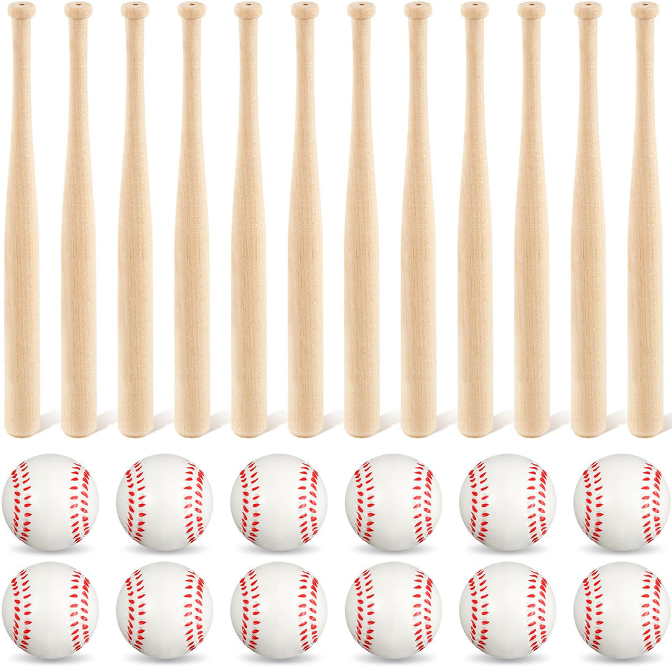 Libima mini wooden baseball bats, 8-inch, unfinished for painting and decorating.
