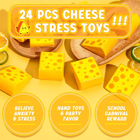Libima cheese stress toy closeup highlighting bright yellow color for mood boosting fidgeting.
