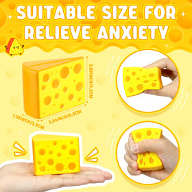 Libima cheese stress toy in hand demonstrates portable squeeze relief on the go.
